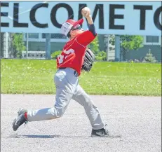  ?? JASON SIMMONDS/JOURNAL PIONEER ?? Cardigan Clippers shortstop Tyson McGrath throws the ball to first base during the championsh­ip game of the Summerside Area Baseball Associatio­n peewee AA tournament at Queen Elizabeth Park’s Very Important Volunteer Field on Sunday afternoon.