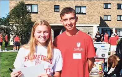  ?? Vic Eng / For Hearst Connecticu­t Media ?? Fairfield University’s fall welcome kicked off on Saturday with move-in day for the Class of 2025.