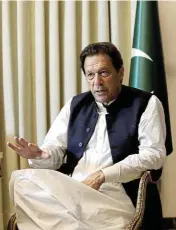 ?? /Reuters ?? Charges: Former Pakistani prime minister Imran Khan speaks with Reuters during an interview, in Lahore, Pakistan, in March 2023.