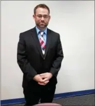  ?? DAN SOKIL — DIGITAL FIRST MEDIA ?? North Penn School Board member Tim MacBain poses for a photo after being appointed to fill a vacant position during the board’s work session meeting June 12.