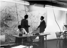  ??  ?? Above, a nuclear bunker was even constructe­d under the canteen at the Kent County Council headquarte­rs in Maidstone, pictured here in 1984; below, life in the bunkers was often cramped and uncomforta­ble