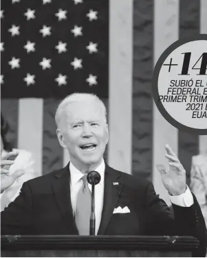  ?? FOTO: XH ?? > Joe Biden, presidente de EUA, a los 100 días de su gobierno.