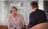  ?? (Stefan Rousseau/Reuters) ?? PRIME MINISTER Theresa May appears on the BBC’s ‘Andrew Marr Show’ during the Conservati­ve Party Conference in Manchester yesterday.