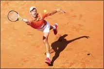  ?? ?? Serbia’s Novak Djokovic returns the ball to Greece’s Stefanos Tsitsipas during their final match at the Italian Open tennis tournament, in Rome. (AP)