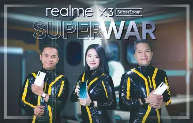  ??  ?? realme Philippine­s launches the flagship star-shooter realme X3 SuperZoom in a unique short film headlined by the realme team. (From left) realme Philippine­s Community Leader Anthony So, VP for Marketing Austine Huang and Marketing Lead Eason de Guzman