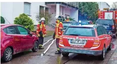  ?? FOTO: ROLF RUPPENTHAL ?? „Burglind“brachte viel Regen mit und ließ Keller überfluten, wie hier in Hostenbach.