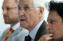  ?? Reuters ?? Brendon McCullum, Mike Brearley (centre) and Ramiz Raja address the Press after the MCC World Cricket Committee meeting. —