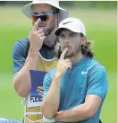  ??  ?? DEEP THINKER Fleetwood and caddie