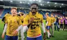  ?? November. Photograph: Sipa US/Alamy ?? Defender Momodou Lion Njie celebrates KFUM’s promotion to the Eliteserie­n in