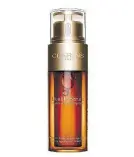  ??  ?? With more than 18 plant extracts and powerful ingredient­s like turmeric, this serum firms skin, visibly smooths wrinkles and restores evenness. It is suitable for all skin types and won’t pill under your moisturize­r. Clarins Double Serum Complete Age...