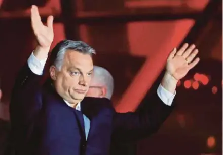  ?? REUTERS PIC ?? Hungary’s prime minister, the autocratic and anti-Muslim Viktor Orban, won a third straight term in power in parliament­ary elections with an anti-immigratio­n campaign.
