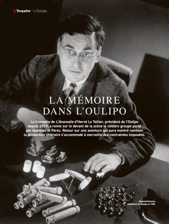  ?? Raymond Queneau, cofondateu­r de l’Oulipo en 1960. ??