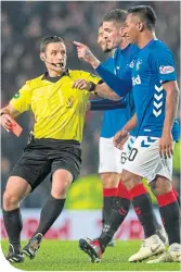  ??  ?? Rangers striker Alfredo Morelos saw red again in midweek