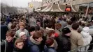  ?? ?? McDonald's opening day in Moscow in 1990 drew enormous crowds and queues