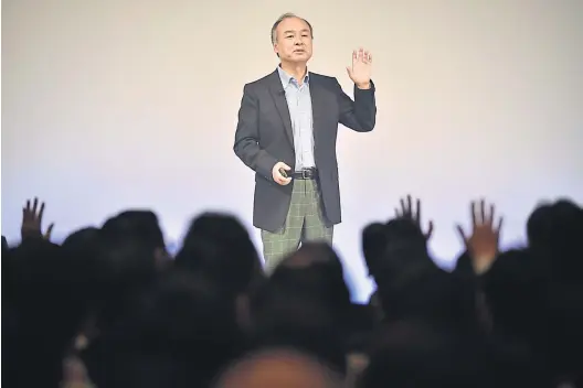  ?? AFP ?? Ungewöhnli­ch laut für einen Japaner: Unternehme­r Masayoshi Son.