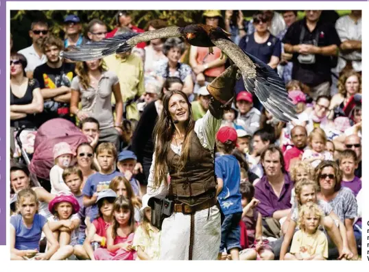  ??  ?? Ce samedi 13 mai, la fête médiévale de Poissy donnera la part belle aux animaux et notamment aux rapaces avec la compagnie Vol en scène.©bonnamour
