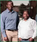  ??  ?? Shareholde­r Mike Maziya and Chairman Paulos Ngcobo.
