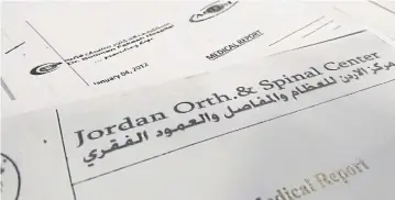  ?? AP ?? A selection of private medical files published by transparen­cy website WikiLeaks is shown in Paris. WikiLeaks’ global crusade to expose government secrets is causing collateral damage to the privacy of hundreds of innocent people.