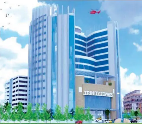  ??  ?? Architectu­ral illustrati­on of the proposed Trinity Towers, Victoria Island, Lagos