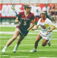  ?? PhoTo courTesy of bosTon college aThleTics ?? HIGH FIVE: Tess Chandler and Boston College could face Syracuse again in an NCAA tournament game Sunday. The Eagles host the winner of today’s Syracuse vs. Princeton matchup.