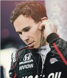  ?? JOE SKIBINSKI SCHMIDT-PETERSON MOTORSPORT­S ?? Guelph’s Robert Wickens was seriously injured in an IndyCar crash at Pocono Raceway on Sunday.