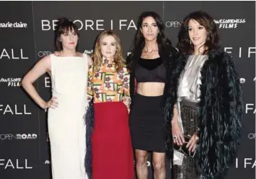  ??  ?? This file photo shows (From left) Ry Russo-Young, Zoey Deutch, Lauren Oliver and Jennifer Beals attending the ‘Before I Fall’ New York Special Screeing at Landmark Sunshine Cinema. — AFP