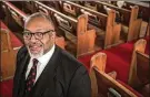  ??  ?? The Rev. Peter Matthews of McKinley United Methodist Church says feeding falsehoods about elections to people fans the nation’s divisions.