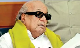  ??  ?? DMK Patriarch M Karunanidh­i