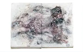  ??  ?? Ci-dessus / above: Anselm Kiefer. «Welten-Inseln ». Aquarelle et fusain sur carton enduit de plâtre. 2017. 24 pages, 75,5 x 53 cm. (© A.Kiefer; Ph. G. Poncet). Ci-dessous / below: Alex Katz. « Al and Tom ». 1969. Aluminium peint