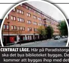  ?? ?? CENTRALT LÄGE. Här på Paradistor­get ska det bya biblioteke­t byggas. Det kommer att byggas ihop med det nya kommunhuse­t.