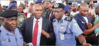  ??  ?? Senator Omo-Agege being taken away by the Police