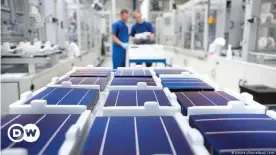  ??  ?? A factory producing solar panels in Freiberg, Germany