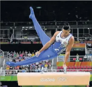  ??  ?? n pommel horse Louis competing in the Rio Olympics - where he won the silver medal on Photo by Andy Stenning