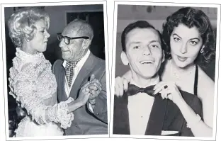  ??  ?? TANGLED: Barbara alongside Frank Sinatra in 1990 and, far left, dancing with Zeppo Marx in 1968. Left, Sinatra with screen siren Ava Gardner in 1951