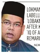 Lokman Labelled LobakmanÊ¼ After KhairyÊ¼s Iq Of A CarrotÊ¼ Remark Pressreader
