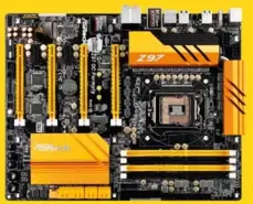  ??  ?? The Z97 chipset officially supports CPU ratio overclocki­ng, and multi- GPU configurat­ions.