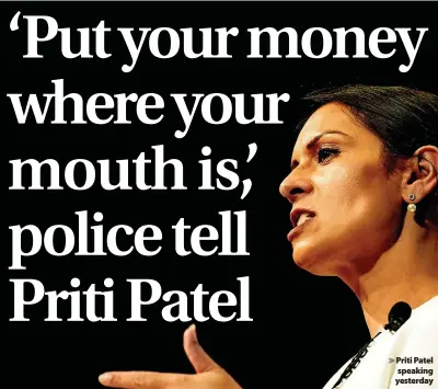  ?? ?? Priti Patel speaking yesterday