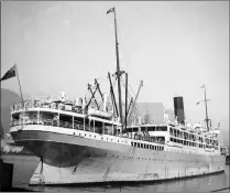  ?? Picture: BRIAN INGPEN-GEORGE YOUNG COLLECTION ?? FORMER CALLER: During her round-Africa voyages, Union-Castle’s intermedia­te steamer Llanstepha­n Castle was a regular caller at St Helena Island until she was withdrawn from service in 1952 after more than 38 years’ service, the longest by any...