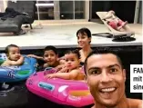  ??  ?? FAMILIENID­YLLE Ronaldo mit seinen vier Kindern, drei sind von Leihmütter­n