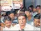  ?? SUBHANKAR CHAKRABORT­Y/HT ?? ▪ Raj Babbar at the Congress office in Lucknow on Wednesday.