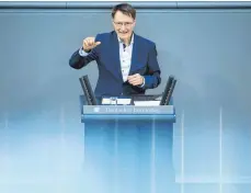  ?? FOTO: BERND VON JUTRCZENKA/DPA ?? Gesundheit­sminister Karl Lauterbach (SPD).