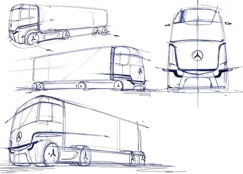  ?? ?? Concept drawing of the eactros Longhaul truck.