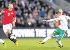  ??  ?? Ton up: Steven Davis will represent Northern Ireland for the 100th time in the first leg of next month’s World Cup play-off