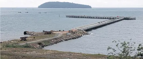  ?? REUTERS ?? A port is seen in an area developed by Chinese company Union Developmen­t Group at Botum Sakor in Cambodia’s Koh Kong province. Asia Times lobbied Cambodia for a naval base in Koh Kong. reported last month that China has