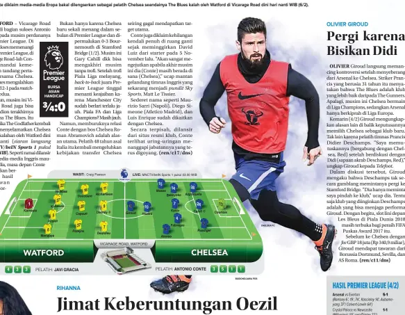  ?? BUDIONO/JAWA POS CHELSEA FC ?? DAG-DIG-DUG: Antonio Conte diklaim media-media Eropa bakal dilengserk­an sebagai pelatih Chelsea seandainya The Blues kalah oleh Watford di Vicarage Road dini hari nanti WIB (6/2). 13