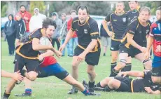  ??  ?? DANNEVIRKE’S half-back Sam Jones was very active in the loose.