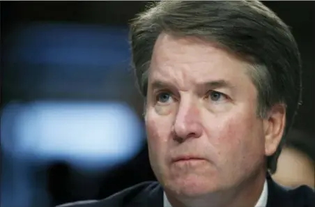  ?? ALEX BRANDON — THE ASSOCIATED PRESS FILE ?? President Donald Trump’s Supreme Court nominee, Brett Kavanaugh testifies before the Senate Judiciary Committee on Capitol Hill in Washington, for the third day of his confirmati­on hearing to replace retired Justice Anthony Kennedy.