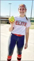  ?? SUBMITTED PHOTO ?? Brinkley Moreton celebrates a home run during a quarterfin­al game at the Oklahoma City Challenge softball tournament May 31 won by her travel ball team, the Tulsa Elite NWA 06. Brinkley is the daughter of Dax and Christina Moreton, of Summers.