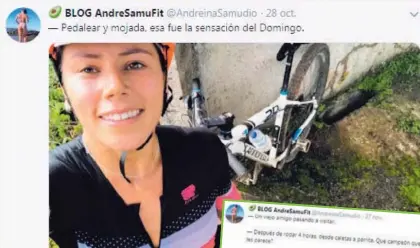  ?? TOMADA DE TWITTER ?? Andreína Samudio es una fiebre de los deportes y pasa subiendo fotos a su cuenta de Twitter.