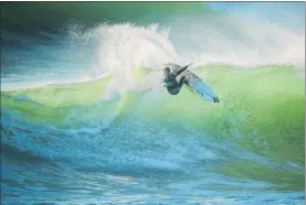  ?? PICTURE / WSL / DAMIEN POULLENOT ?? Ryan Callinan in full flight at the Quiksilver Pro in France earlier this month.